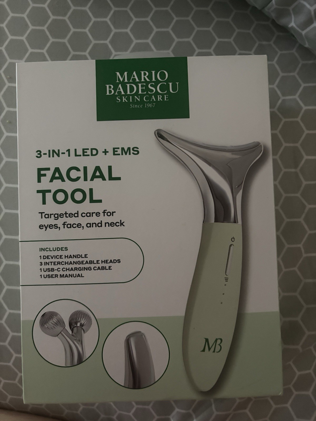 Mario Badescu 3- In – 1 LED + EMS Facial Tool New In Box