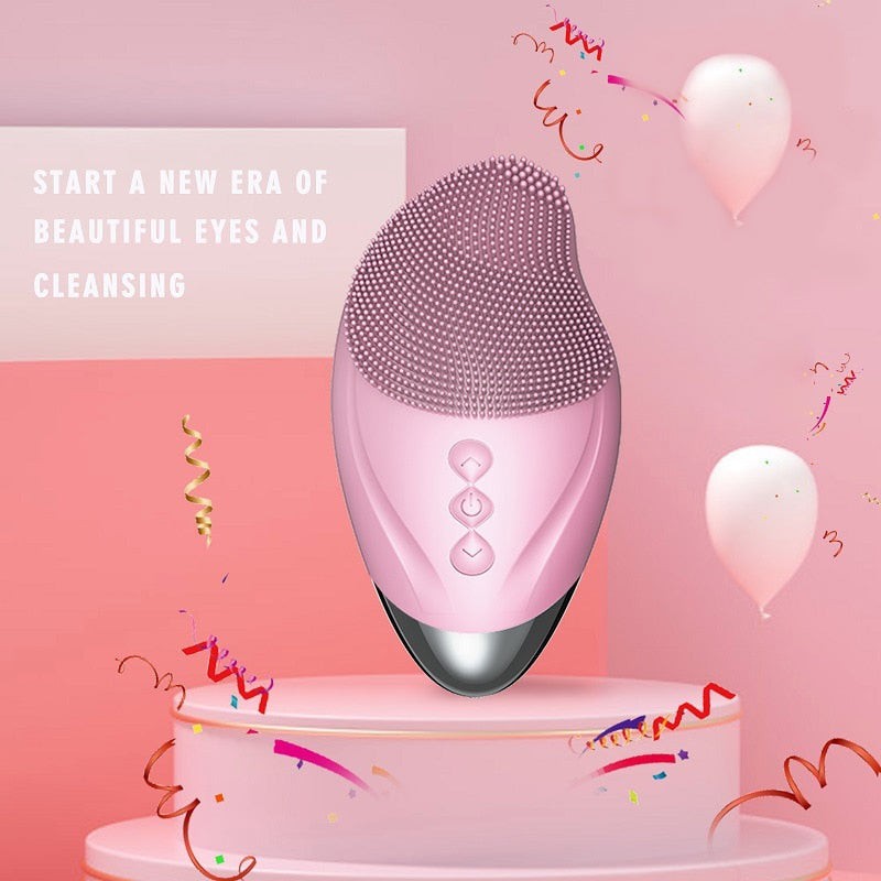 Ultrasonic Electric Facial Cleansing Brush Heated Sonic Electric Facial Cleanser