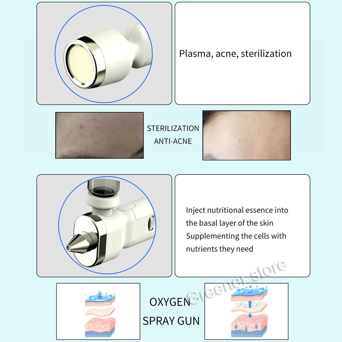 8in1 Facial Deep Cleansing Skin Analyzer Skin Rejuvenation Anti-age Acne Removal