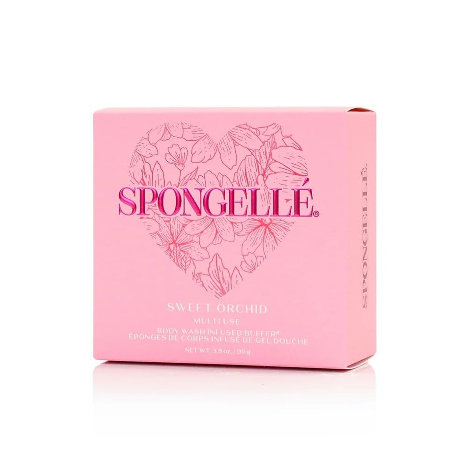 Spongellé Sweet Orchid Heart Buffer – Exfoliating Body Wash Infused S