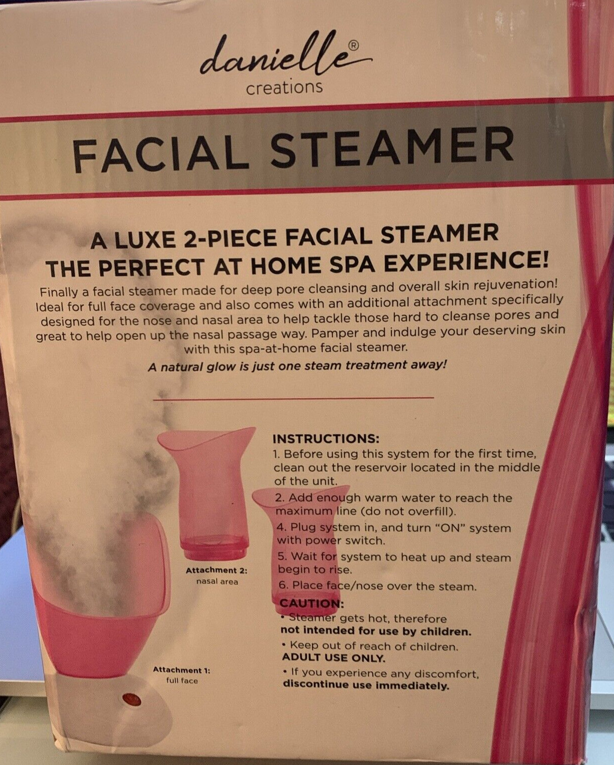 Danielle Creations D7876PK Facial Steamer Cleansing System Pink