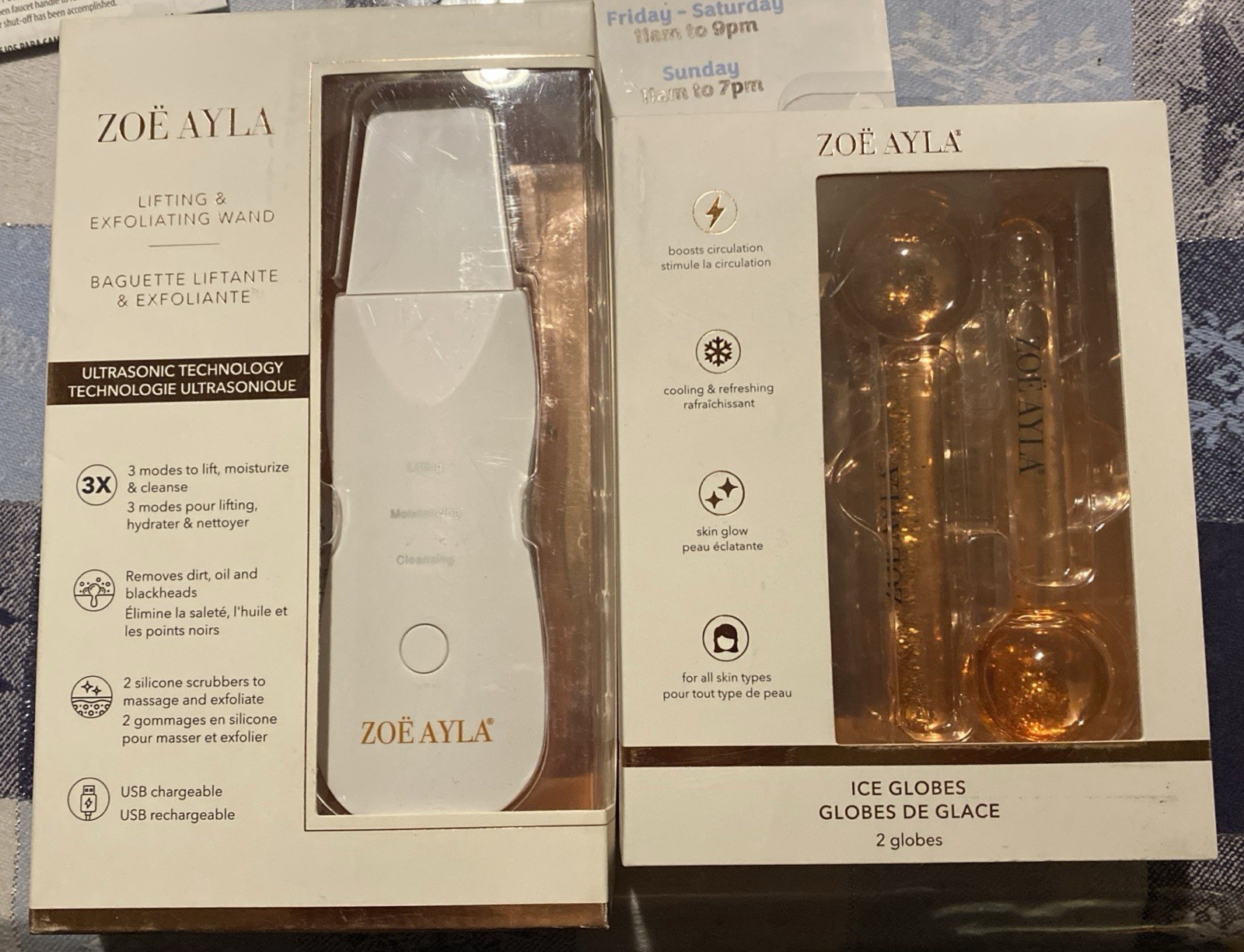 Zoe Ayla Lifting & Exfoliating Wand,, Ice Globes, NEW