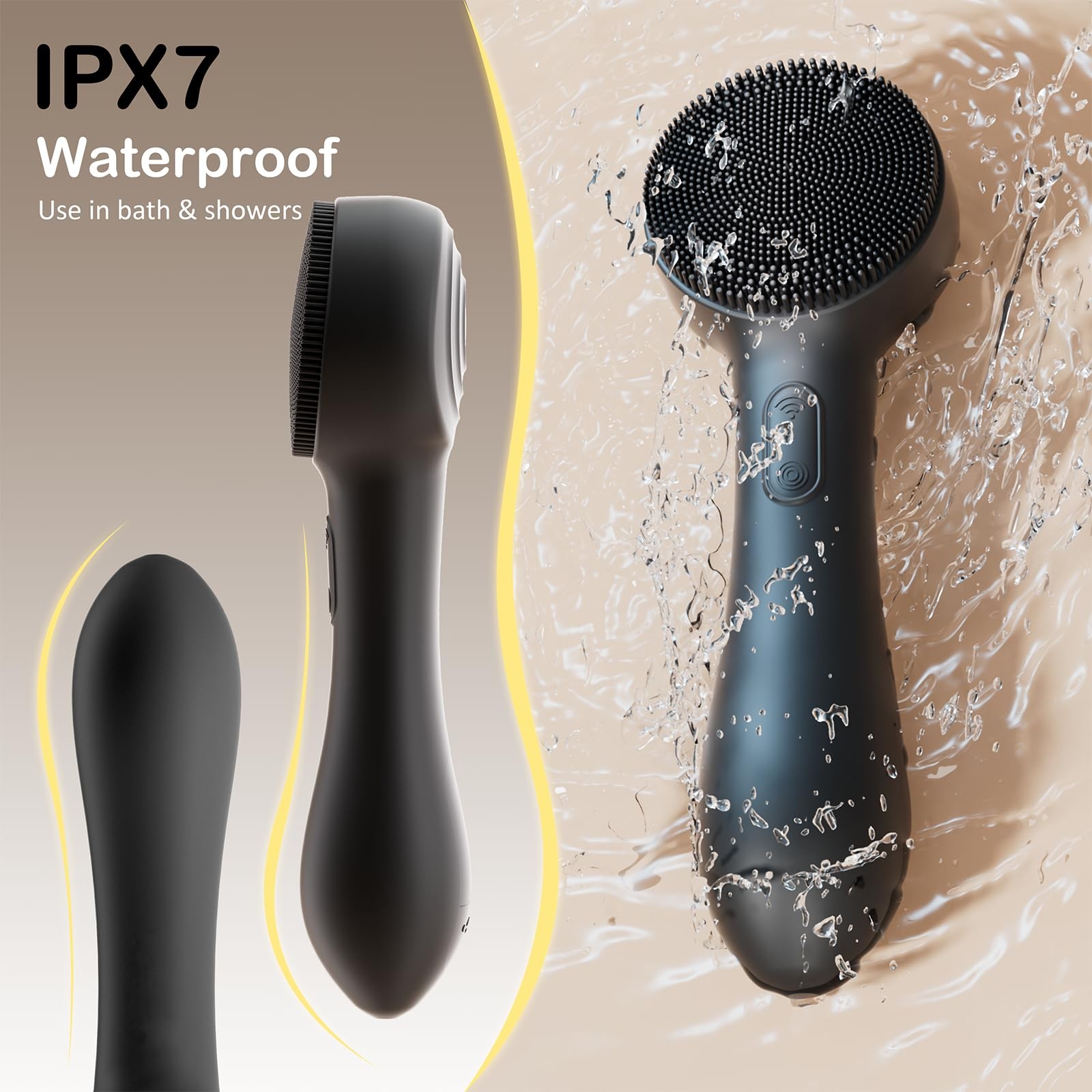 Facial Cleansing Brush Silicone Face Scrubber Waterproof Rechargeable Exfoliator