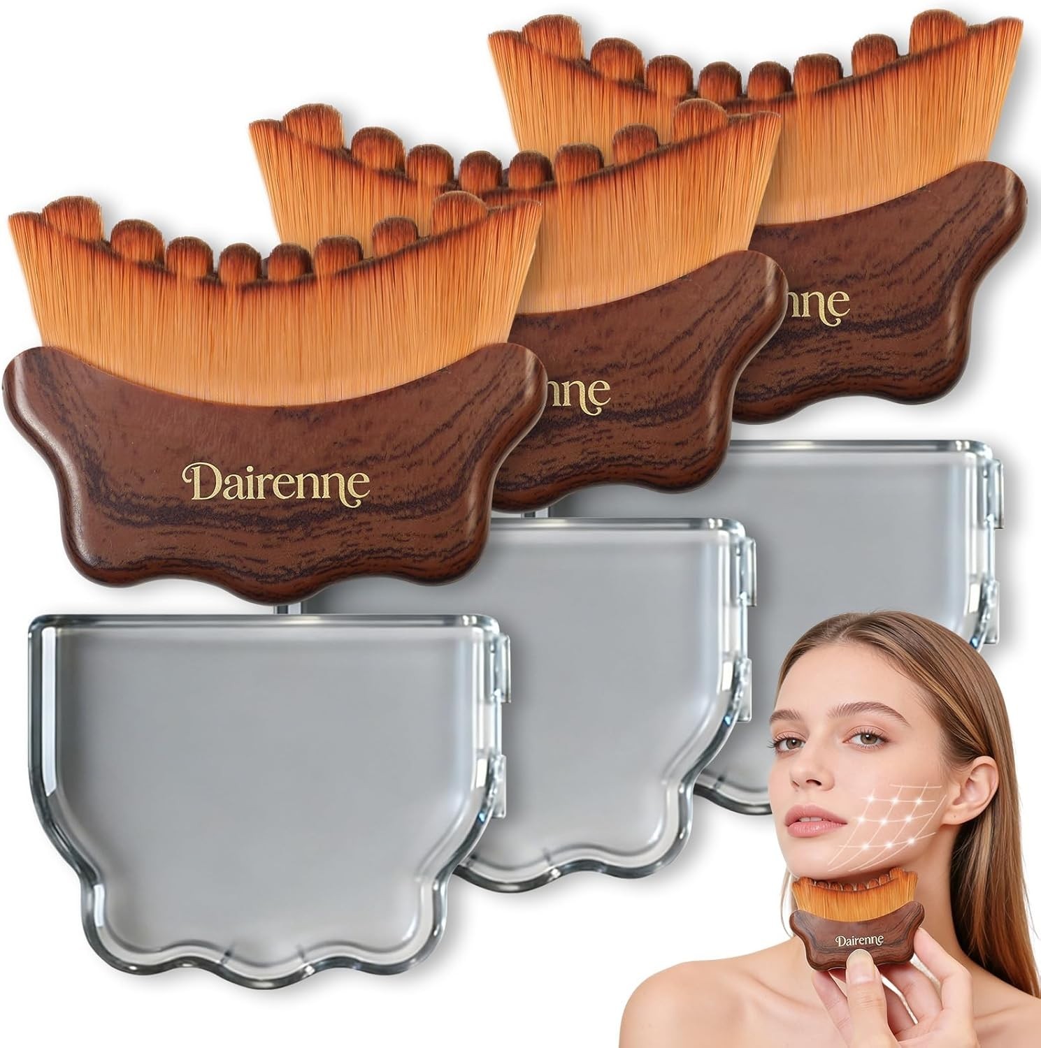3PCS New Lymphatic Contour Face Brush – Facial Sculpting & Anti-Puffiness Too…