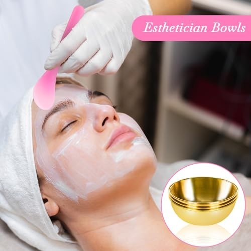 34 Pcs Facial Supplies Set: Gold Bowls, Mud Mask Applicators, Brushes & Sponges