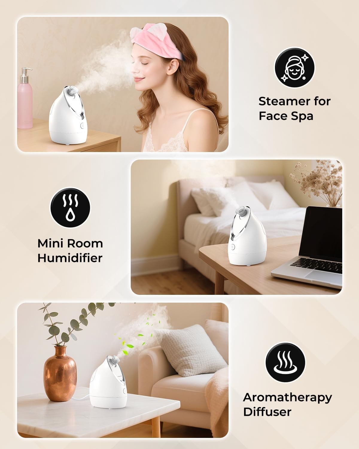 Compact Nano Facial Steamer – Ultimate Deep Clean & Hydration for Glowing Skin
