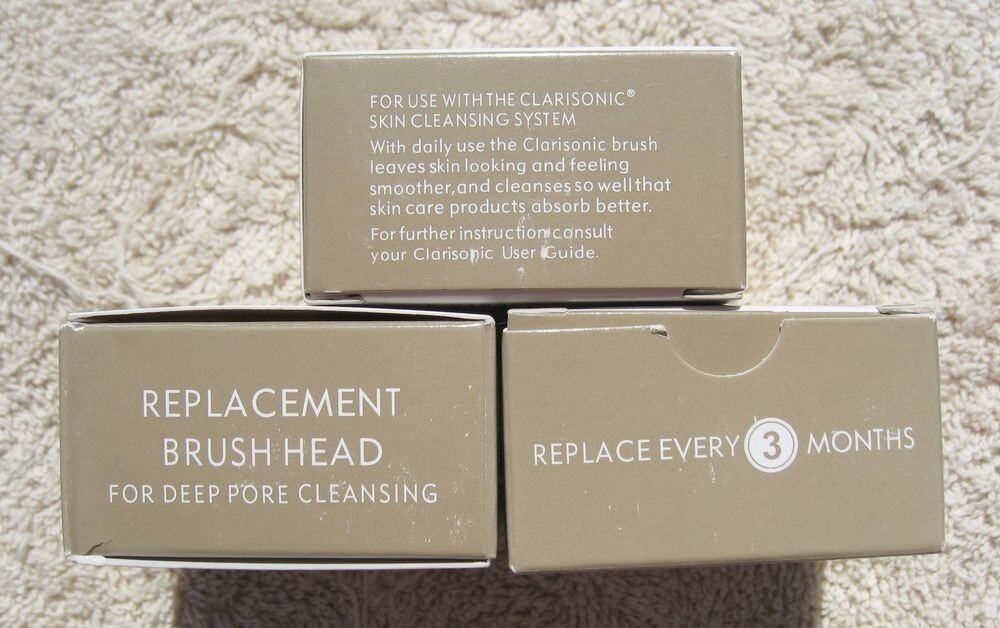3X 2013 Authentic Clarisonic 20163 Deep Pore Cleansing Brush Heads-USA Box *New*