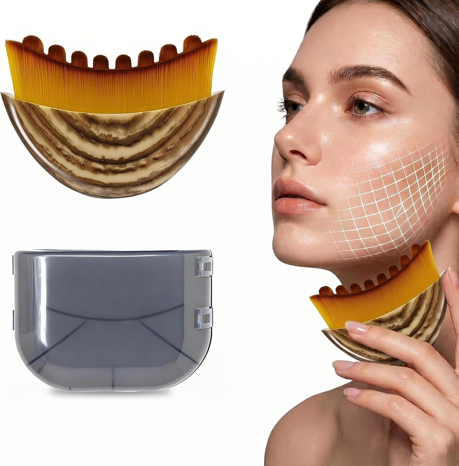 Lymphatic Drainage Face Brush for Sculpting, Contour Glow Massager Tool, Dry …
