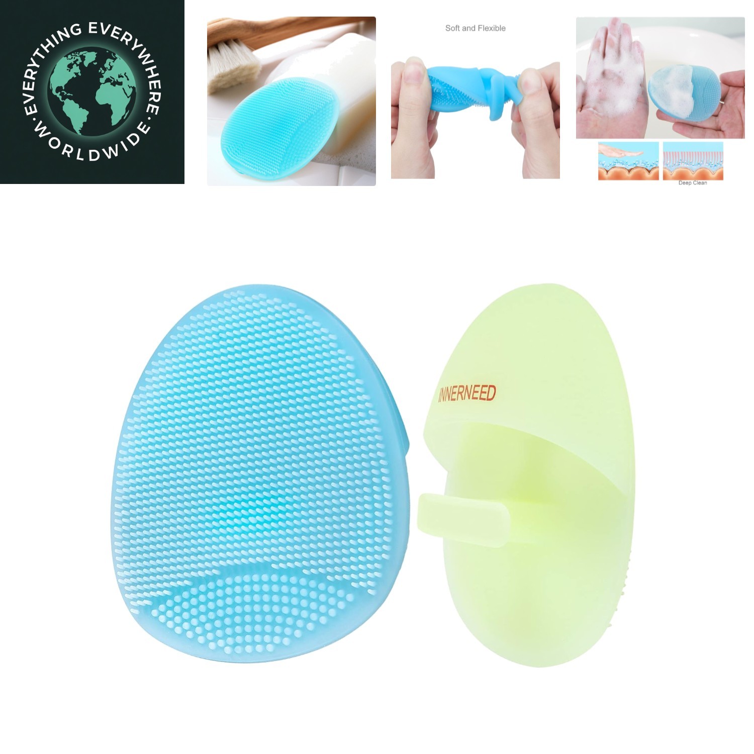 Pack of 2 Soft Silicone Facial Cleansing Brushes for Gentle Exfoliation