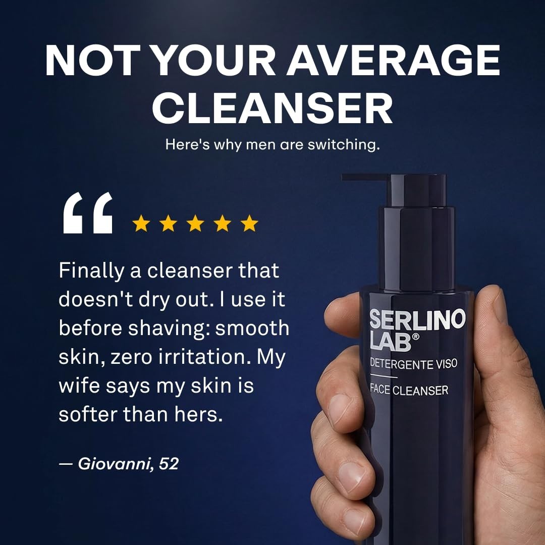 Men’s Facial Cleanser, Moisturizing 3.38 Fl Oz (Pack of 1), Clear