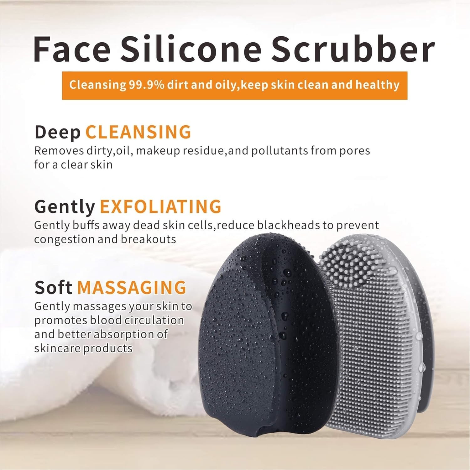 Ergonomic Facial Scrubber – Deep Cleansing & Gentle Massaging for Radiant Skin