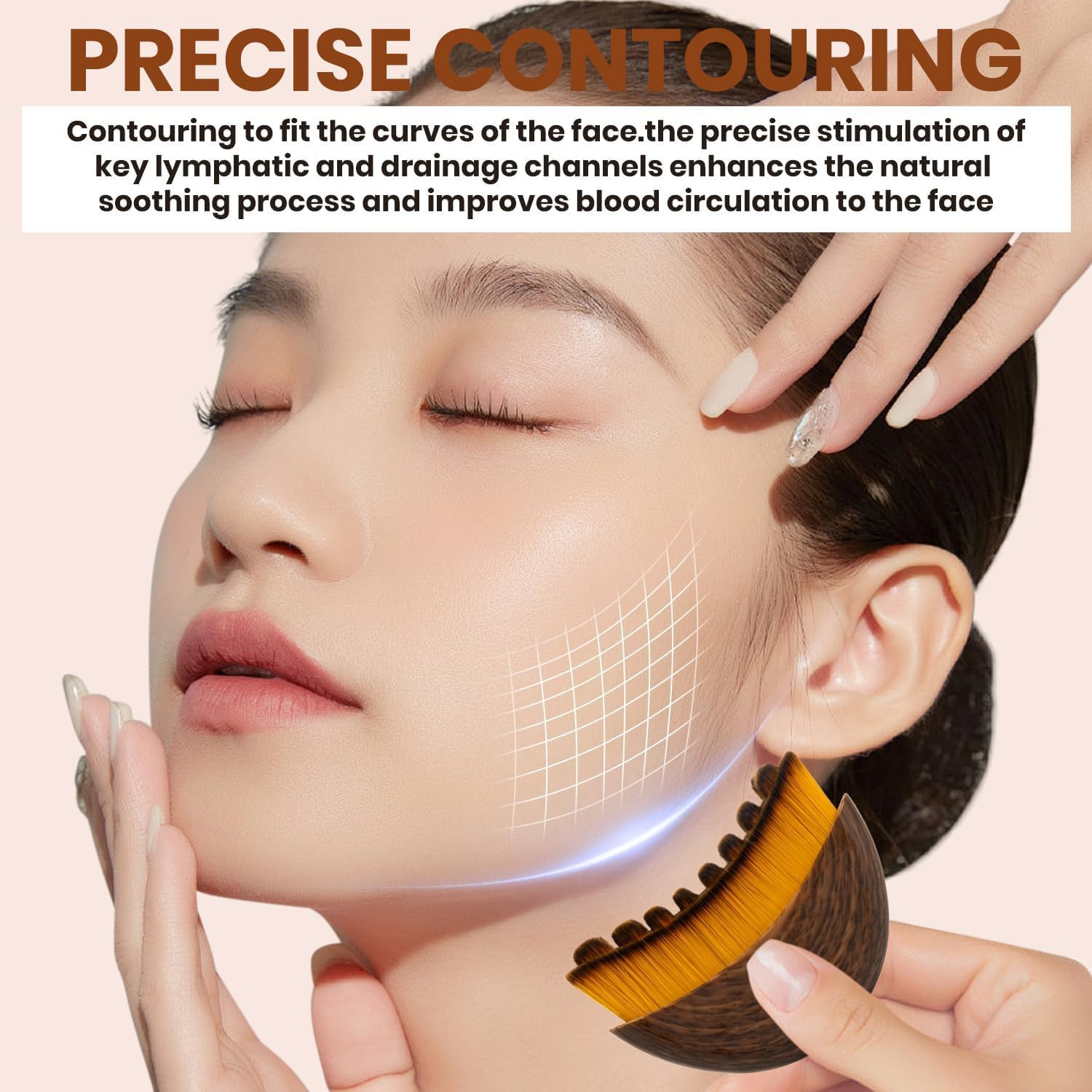 2Pcs New Lymphatic Contour Face Brush, Face Brush for Lymphatic Drainage,Soft