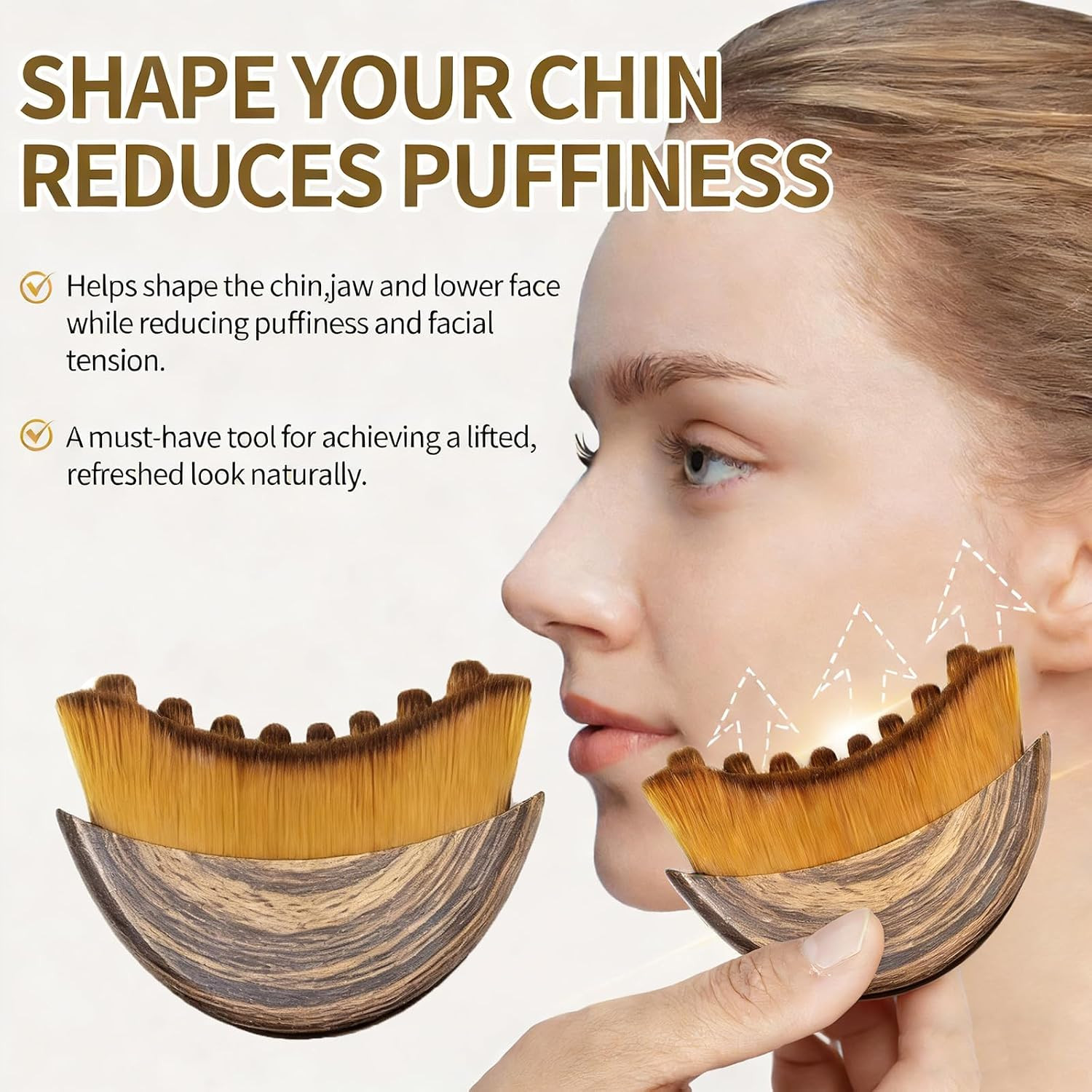 Lymphatic Drainage Face Brush by Nuvetra – Soft Bristle Guasha Tool for Face, De