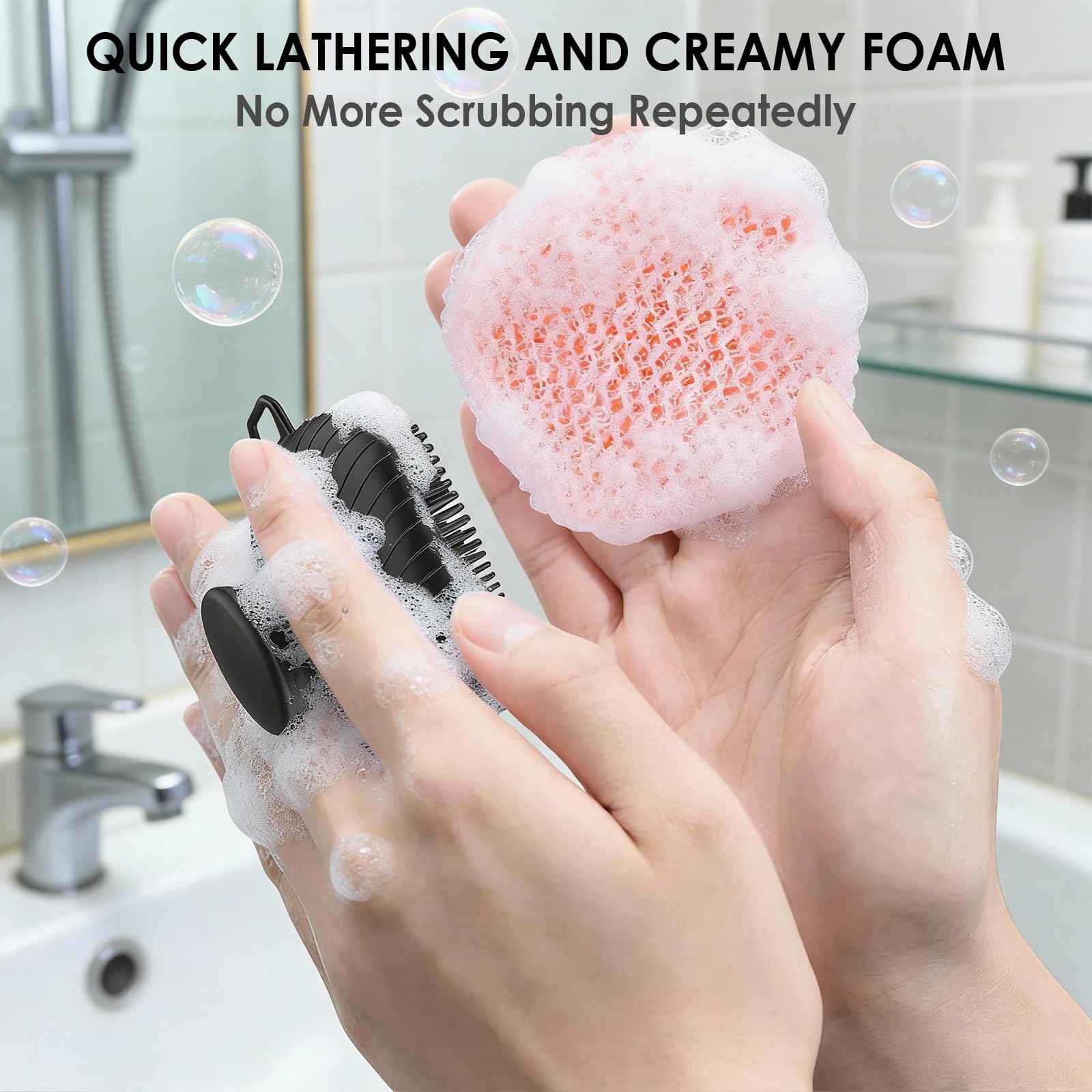 RamPula Face Scrubber & African Net, Silicone Pink and Net