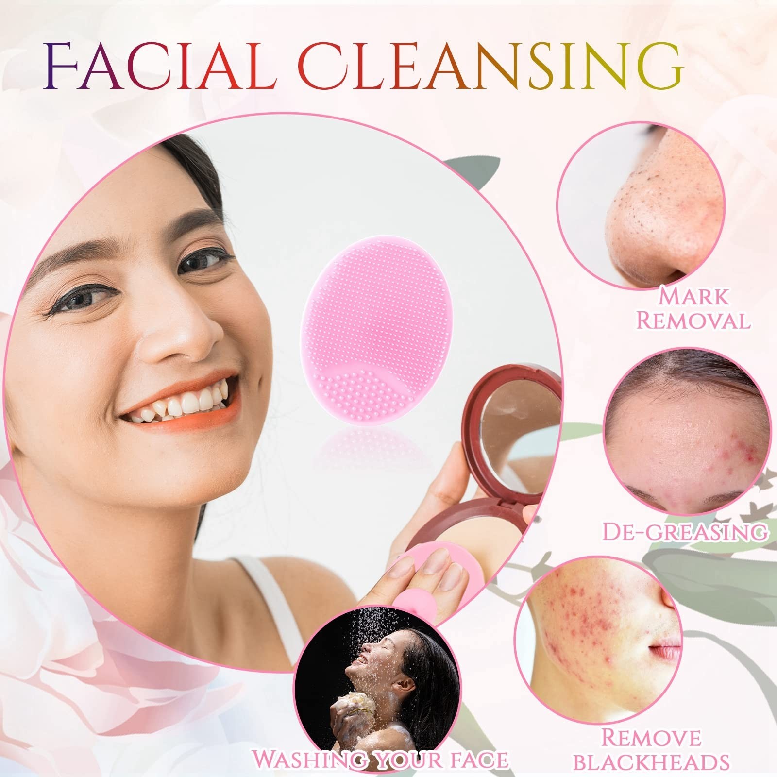 100 Pcs Silicone Face Scrubber Brush – Soft Bristle Exfoliator for Cleansing & M