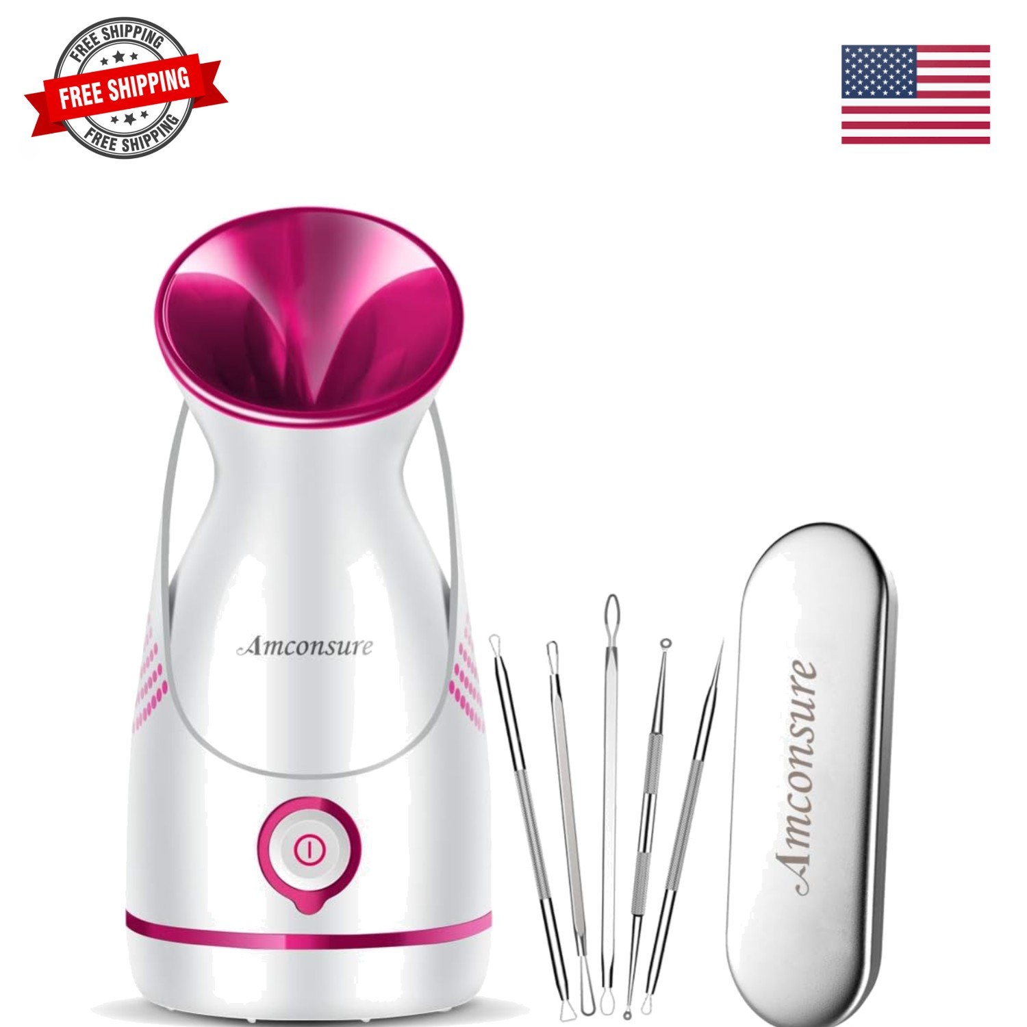Facial Steamer – Nano Ionic Face Steamer Warm Mist Steamer for Home Sauna SPA…