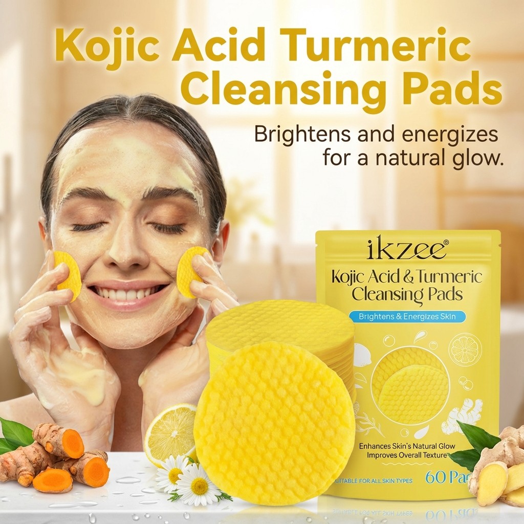 Facial Cleansing Pads with Kojic Acid and Turmeric Brightening Formula 60 Count