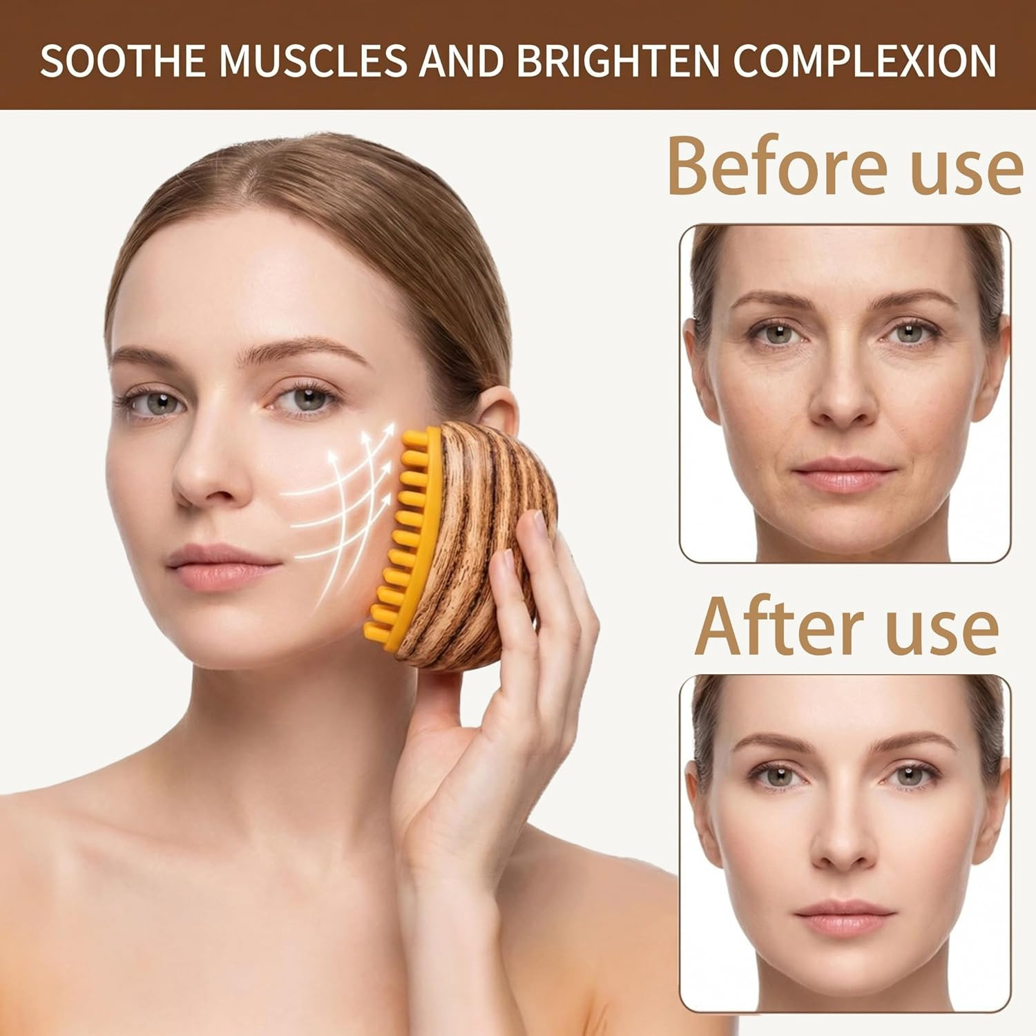 Lymphatic Drainage Massager, Contour Face Brush, Gua Sha Facial Tool, Body Br…