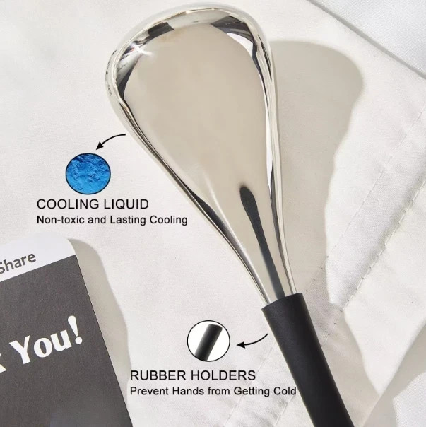 2 Pcs Ice Globes Facial Cooling Roller Stainless Steel Sticks for Face & Eyes