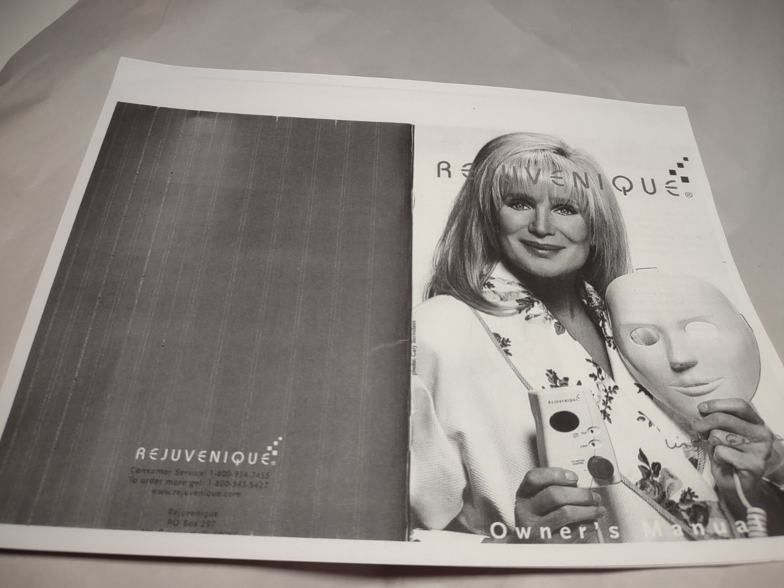 REJUVENIQUE Ultimate Facial Toning System Linda Evans Mask Control Manual Box #2