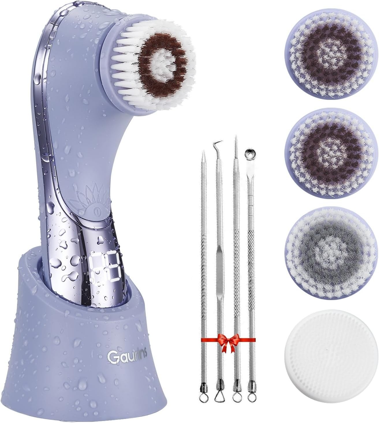Rechargeable Waterproof Facial Cleansing Brush with 4 Brush Heads – Deep Cleanse