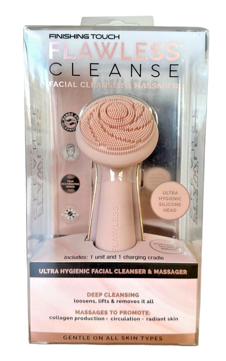 Finishing Touch FLAWLESS CLEANSE Ultra Hygienic Facial Cleanser & Massager PINK