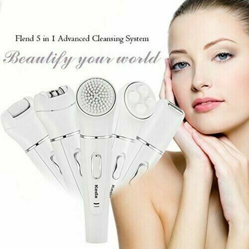 5-in-1 Facial Advanced Cleansing System Massager Epilator Shaver Callus Remover