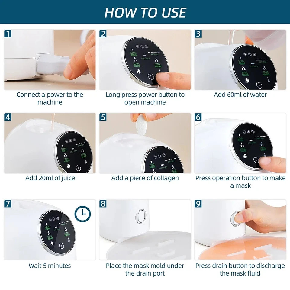 DIY Face Mask Machine Facial Maker Home Use Automation Device for Face Skin Care
