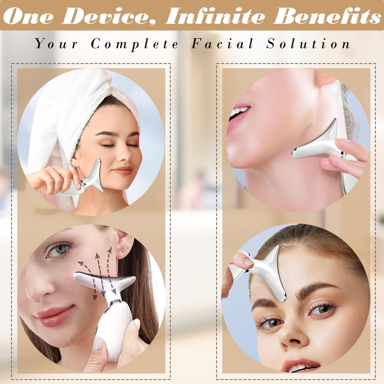 Facial Massager for Women and Men Face Roller Skin Tightening, White