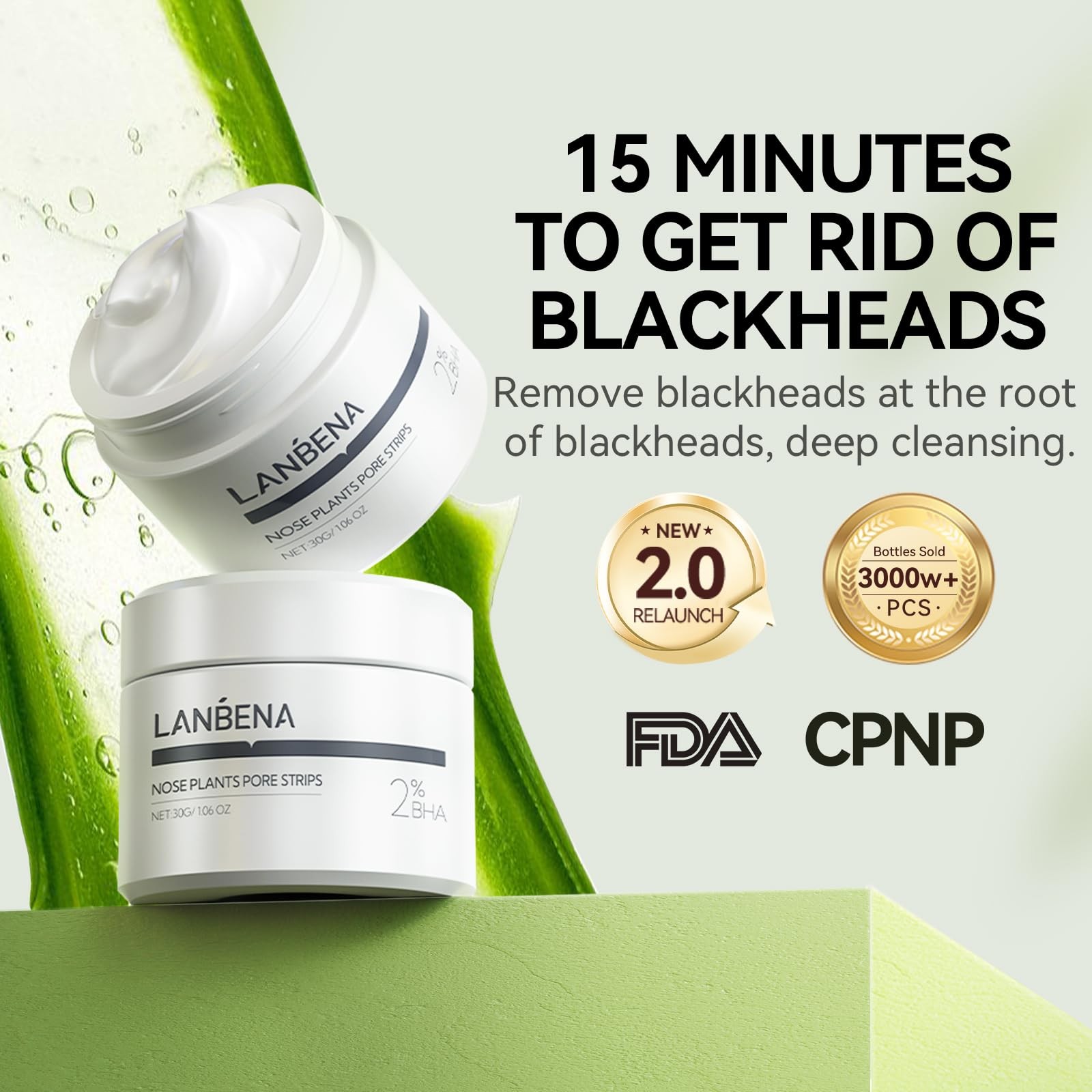 LANBENA Blackhead Remover, Nose Pore Strips for 1.05 Fl Oz (Pack of 1), White