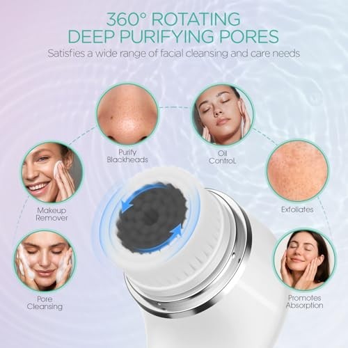 Electric Facial Cleansing Brush – Rechargeable Deep Clean Exfoliator & Blackhead