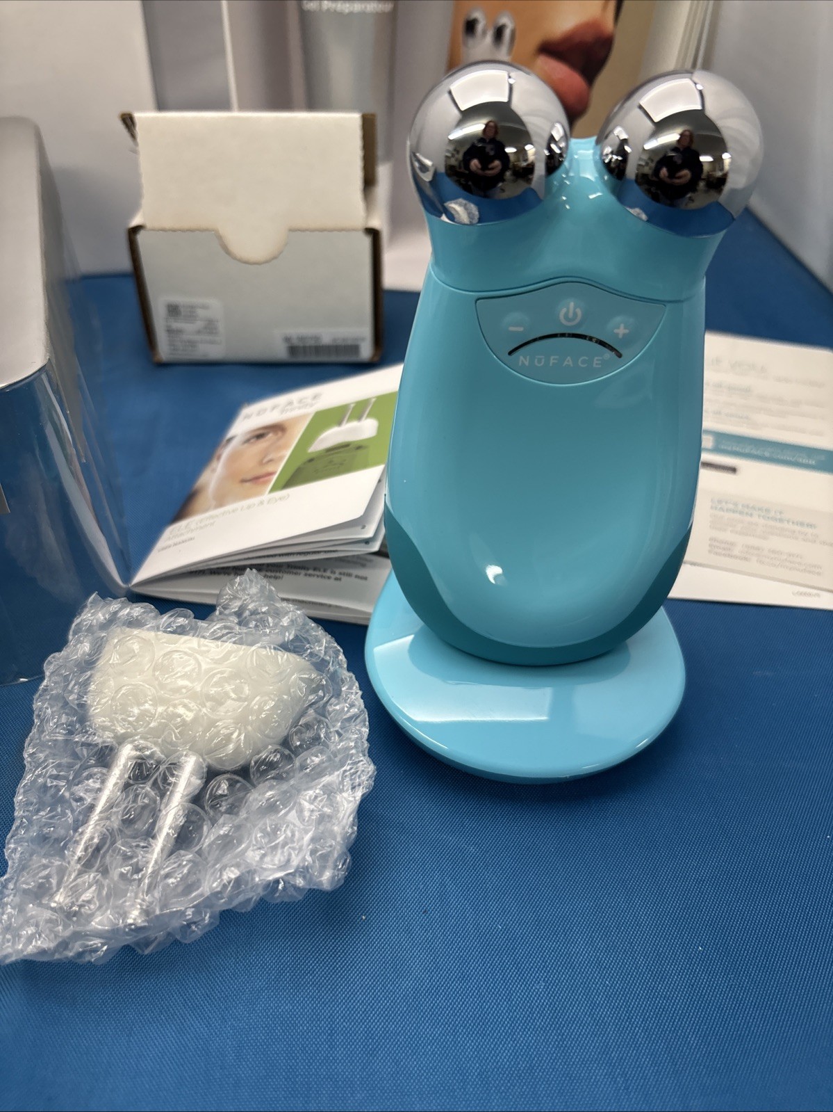 NuFace Trinity Facial Toning Device w/ ELE Kit Teal New