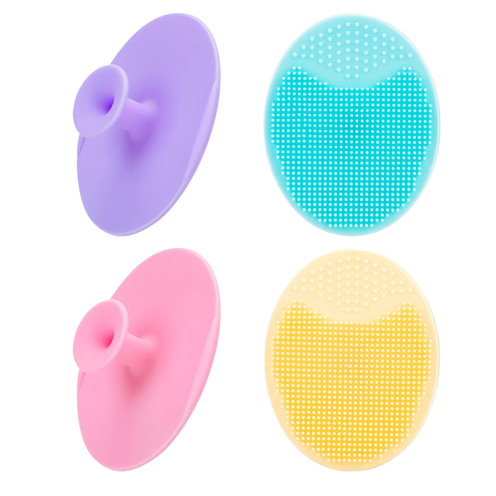 4 Pack Face Scrubber,JEXCULL Soft 4 Count (Pack of 1), Multi-colored-b