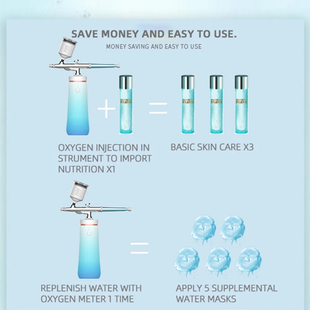 High Pressure Nano Facial Oxygen Steamer Fine Mist Deep Moisturizing Handlepiece