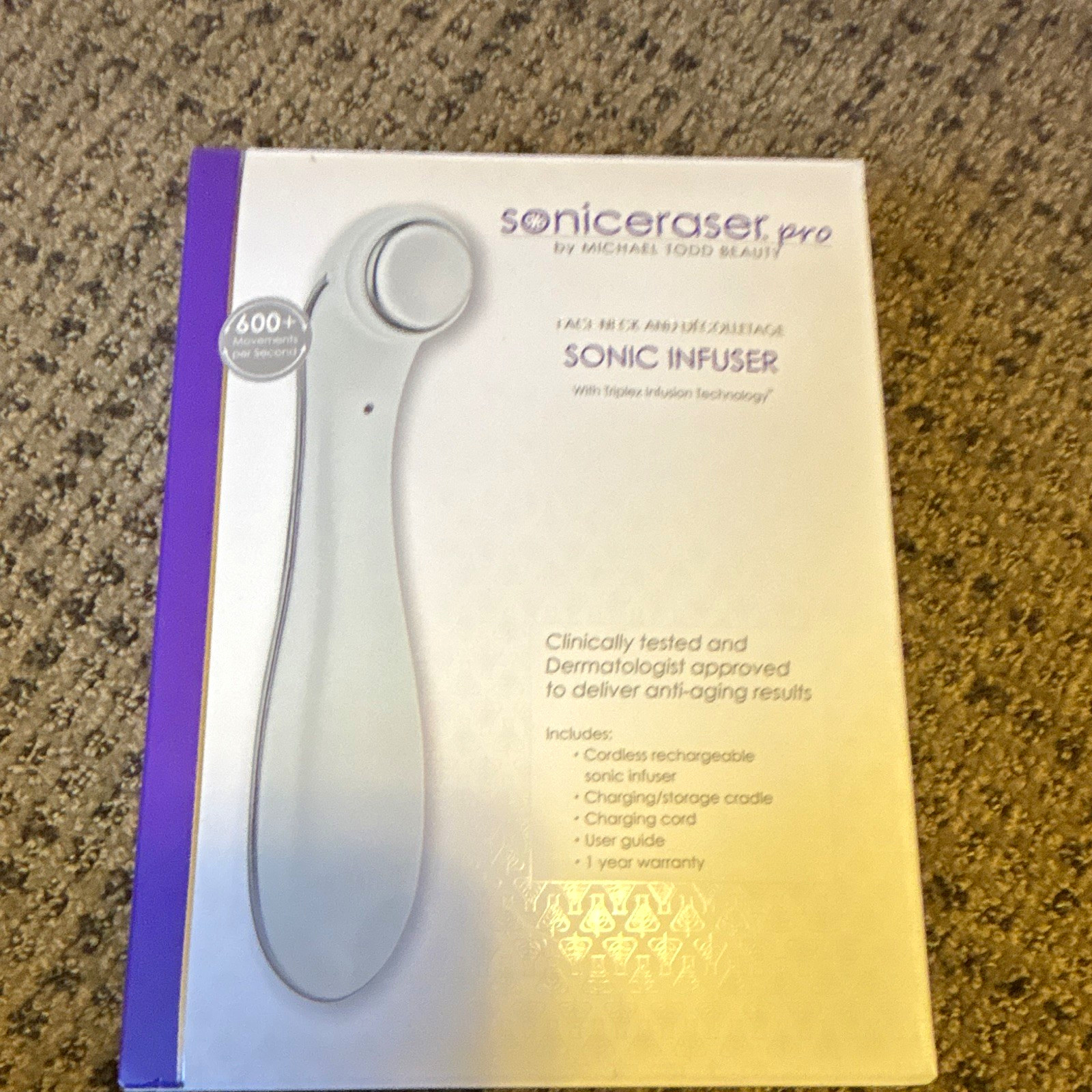 Michael Todd Beauty sonicERASER pro Sonic Infuser Facial Massager White/Purple