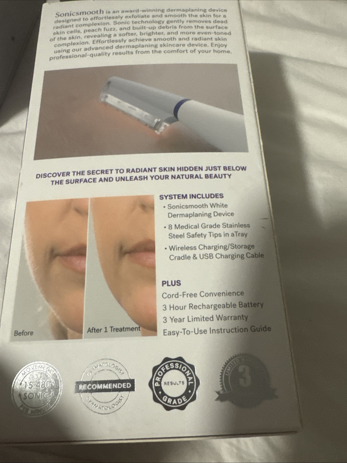 MICHAEL TODD Beauty – Sonicsmooth Dermaplaning System – White *Open-box*