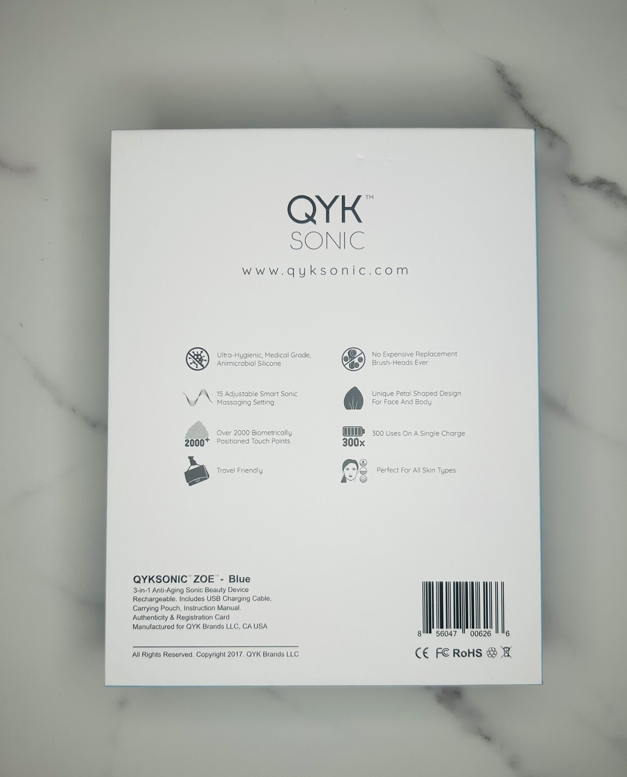 QYK Sonic ZOE Anti-Ageing Vibrating Face cleanser *CLEARANCE SALE*