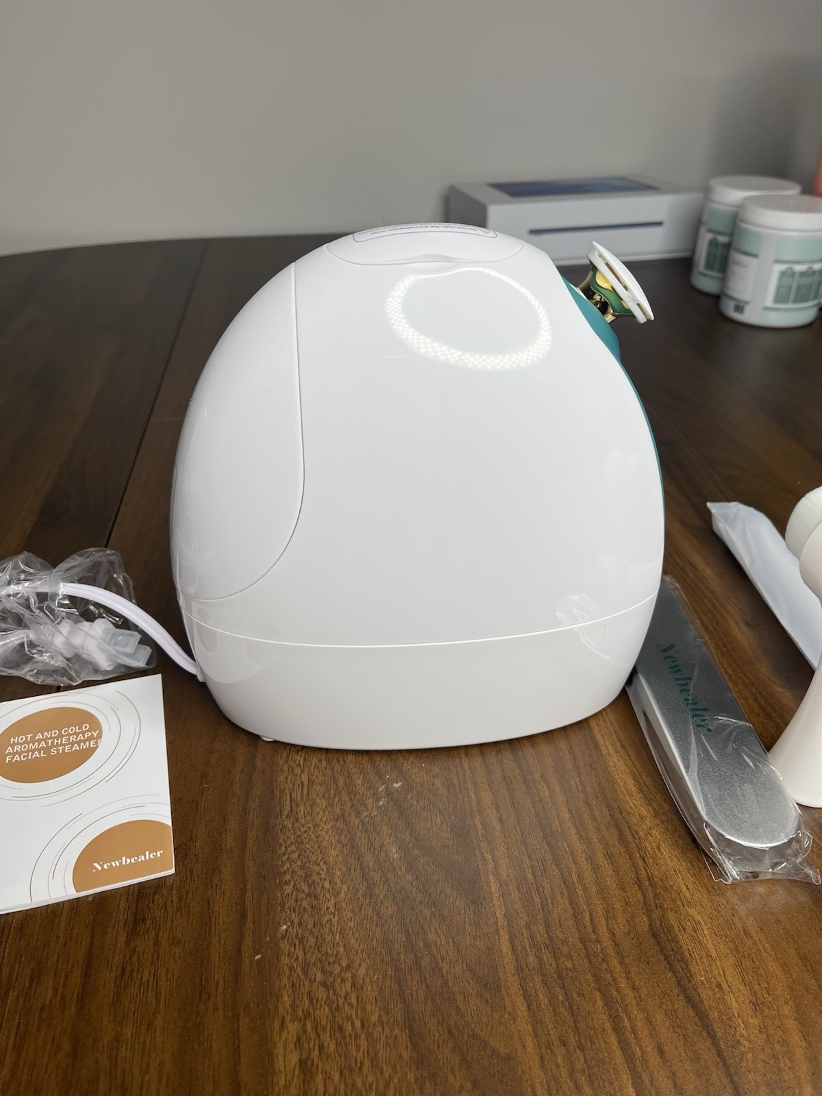 Newbealer Hot & Cold Facial Steamer for Clogged Pores w/ Brush & Accessories