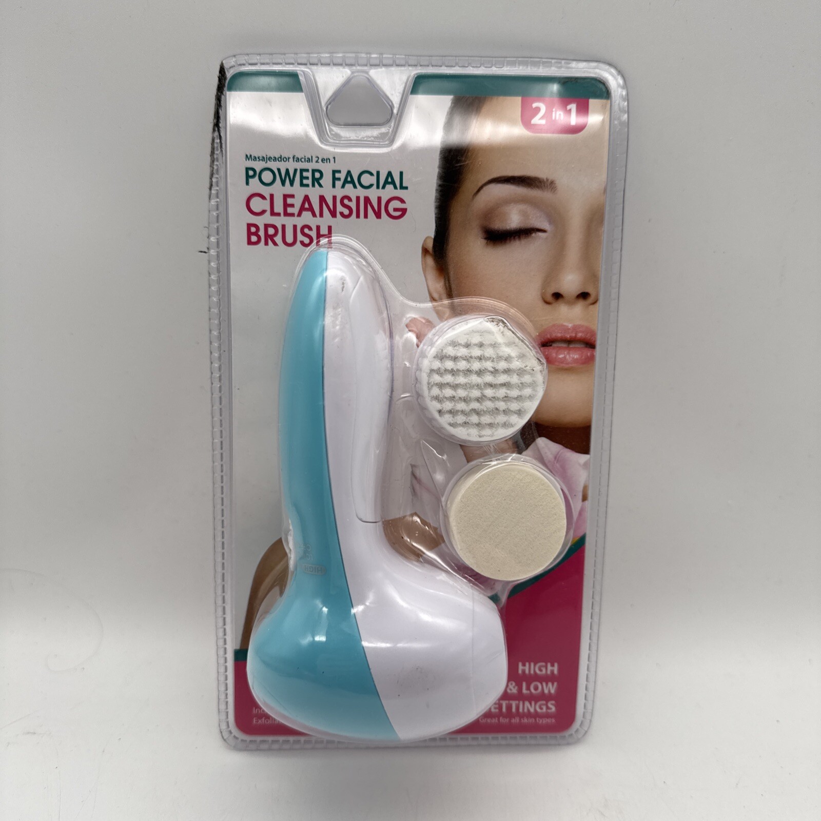Masajeador Power Facial Cleansing Brush 2 in 1 Exfoliating Brush Head Silicone