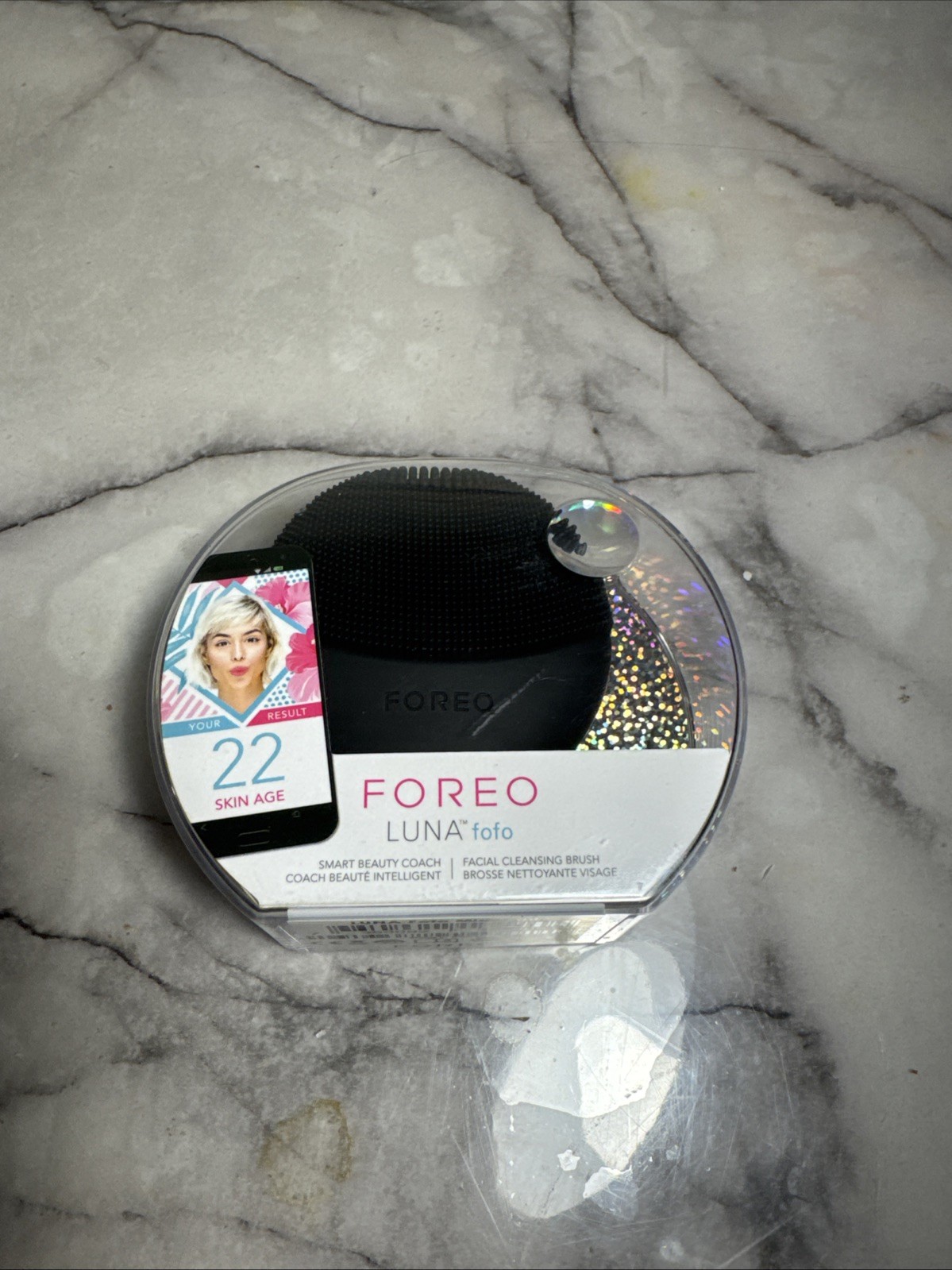 Foreo Luna fofo Smart Beauty Coach Facial Cleansing Brush ~ FoFo Black