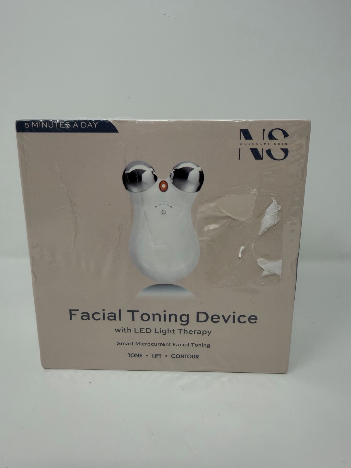 NuSculpt Skincare Facial Toning Device With LED Light Therapy – White