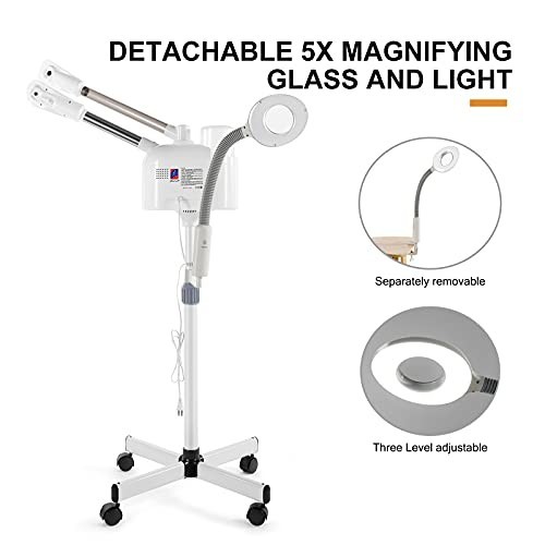 Professional 3-in-1 Hot & Cold Facial Steamer with 5X LED Magnifier