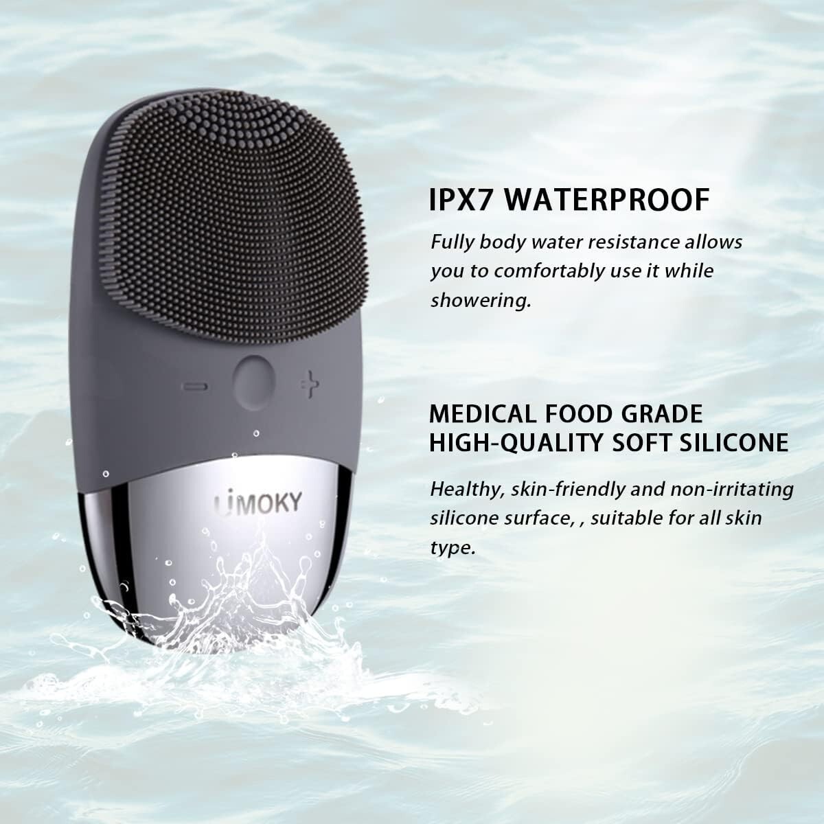 3-in-1 Electric Silicone Facial Cleansing Brush – Waterproof & Rechargeable
