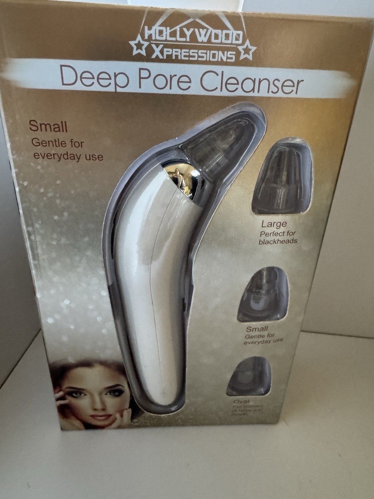 Hollywood Xpressions Deep Pore Facial Cleanser Blackhead Remover, White, 4 Tips
