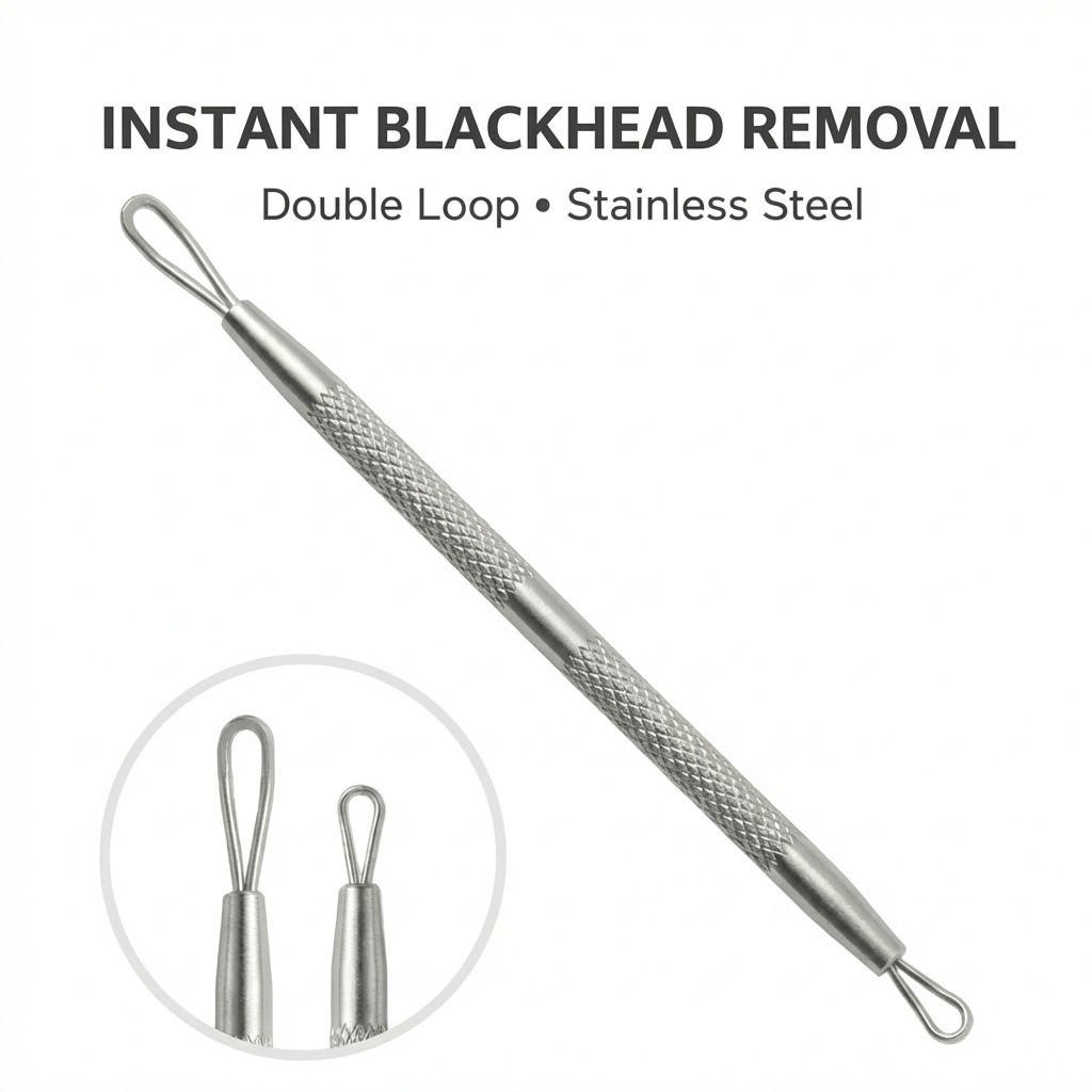 Blackhead Remover Tool Double Ended Stainless Steel Pimple Extractor