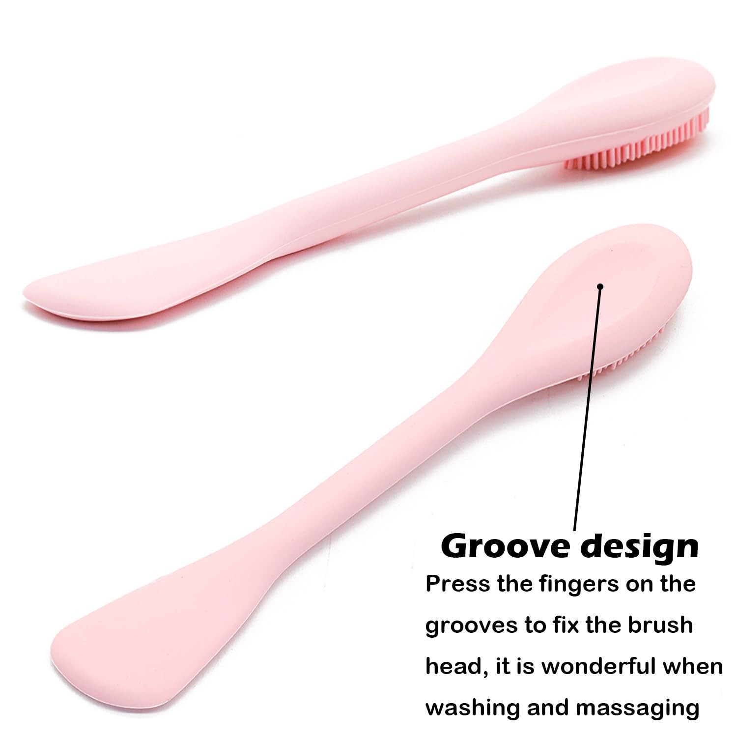 RamPula Facial Cleansing Brush, 2 in 1 Silicone Eucalyptus Green and Pink
