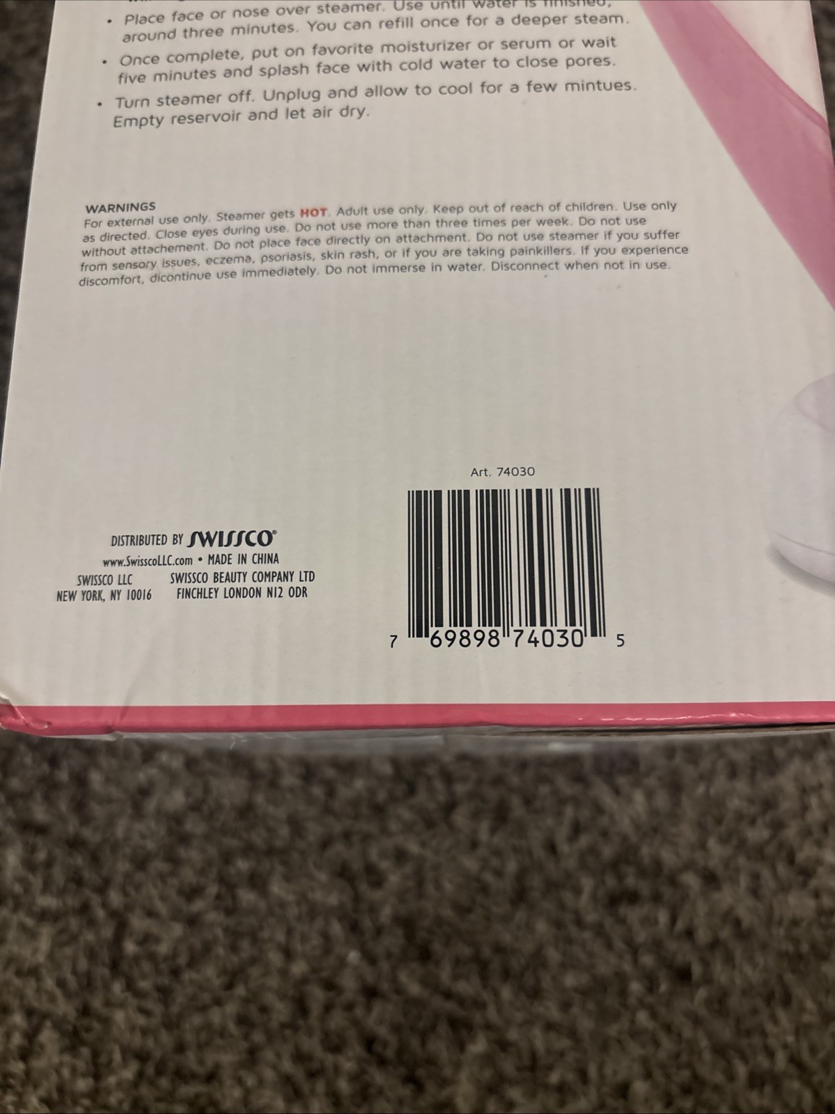 Precision Beauty Skin Care Solutions Professional Spa Facial Steamer NIB Pink