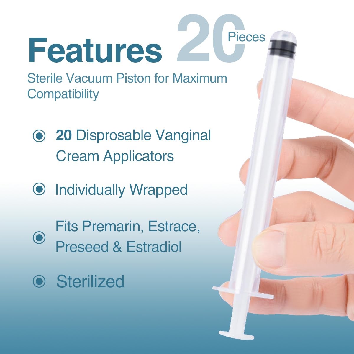 20 Pack Disposable Plastic Vaginal Cream Applicators, 1 Fl Oz (Pack of 20)