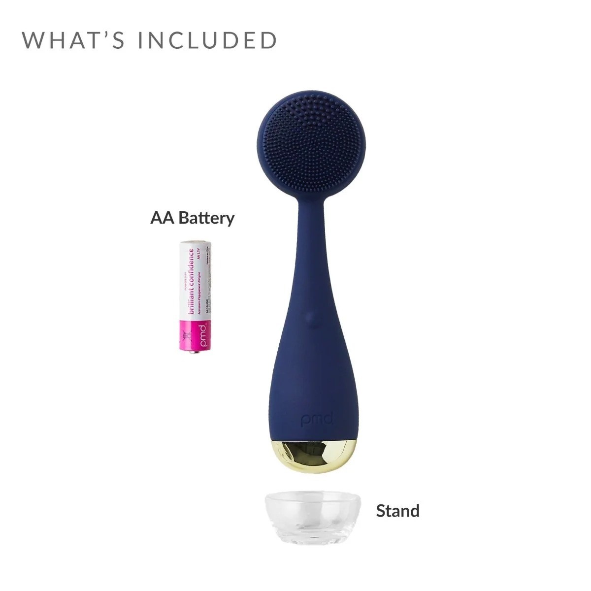 PMD Clean Smart Facial Cleansing Device Navy Sonic Silicone Face Brush Waterproo