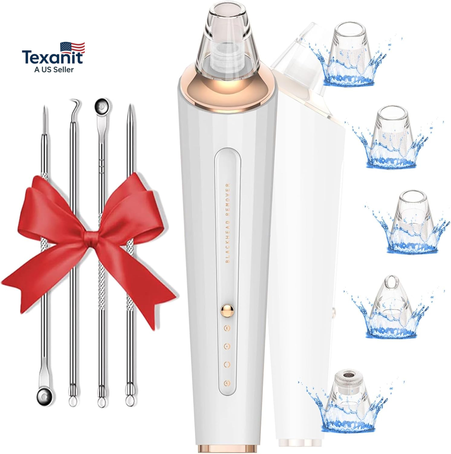 Blackhead Remover Pore Vacuum, Upgraded USB Rechargeable Facial Pore Cleaner Bla